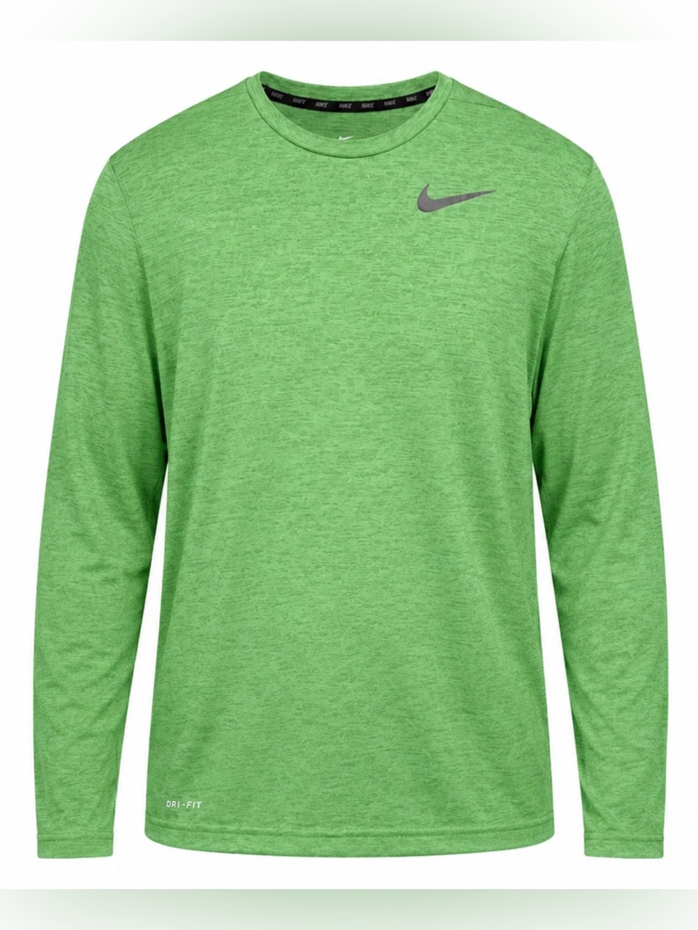 Nike Dri-Fit Men’s Heather Green Long Sleeve Performance Tee